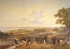 Carl XIV Johan (1763-1844) svéd király meglátogatta a bergi csatornazsilipeket 1819-ben, 1856-ban alkotó: Alexander Wetterling