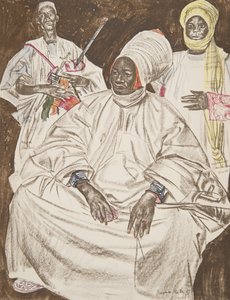 Barma Mata, Zinder szultána, a Drawings and Paintings of Africa-ból, kivégezték a Citroen Center Africa expedíció során, a második Haardt Audouin-Dubreuil küldetésben, kocsmában. Párizs, 1927 alkotó: Alexander Yakovlev