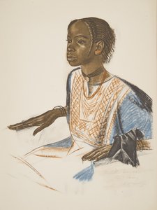 Fillette Bornou (Fort Lamy), a Drawings and Paintings of Africa-ból, kivégezték a Citroen Center Africa expedíció során, a második Haardt Audouin-Dubreuil küldetésben, pub. Párizs, 1927