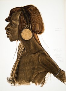 Mutila, MGogo (Dodoma), a Drawings and Paintings of Africa-ból, kivégezték a Citroen Center Africa expedíció során, a második Haardt Audouin-Dubreuil küldetés, pub. Párizs, 1927