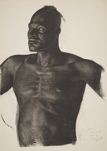 Sára, a Nyomkövető (Bahr Ouandja), a Drawings and Paintings of Africa-ból, kivégezték a Citroen Center Africa expedíció során, a második Haardt Audouin-Dubreuil küldetésben, kocsmában. Párizs, 1927