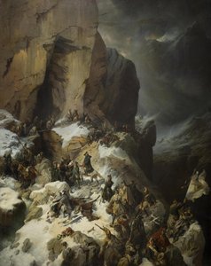 Szuvorov átkel a Panix-hágón, 1860