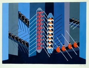 Kísérleti díszlet, illusztráció Alexandra Exter „Maquettes de Theatre” című művéből, 1920-as években (litho)