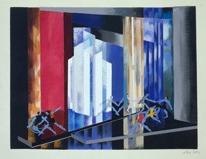 Díszlet egy baletthez, Alexandra Exter „Maquettes de Theatre” című illusztrációja, 1920-as években (litho) alkotó: Alexandra Alexandrowna Exter
