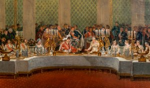 Bonaparte Napóleon (1769-1821) és Marie-Louise de Habsburg-Lotaringia (1791-1847) lakoma 1810 - Részlet: I. Napóleon és Marie-Louise esküvőjének ünnepe a Palais des színházában Tuileries, április 2 alkotó: Alexandre Dufay
