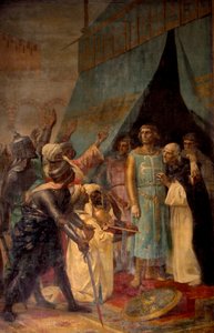 Hetedik keresztes hadjárat: IX. Lajos király (Szent Lajos) (1214-1270) Jeruzsálemben. Alexandre Cabanel (1823-1889) festménye 19. századi Párizs, Pantheon alkotó: Alexandre Cabanel