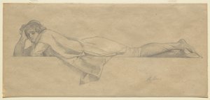 Tanulmány a "Le Poete Florentin" számára, 1853 körül alkotó: Alexandre Cabanel