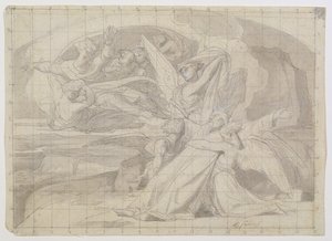 Tanulmány Mózes halálához, 1851 (toll és tinta, mosószer, ceruza és gouache papíron) (lásd: 225068) alkotó: Alexandre Cabanel