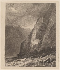 Sziklák a viharban alkotó: Alexandre Calame