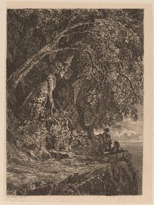 Pár pihen egy sziklán alkotó: Alexandre Calame