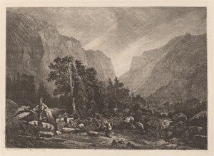 Pár egy romos ház mellett alkotó: Alexandre Calame