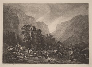 Pár egy romos ház mellett alkotó: Alexandre Calame