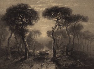 Táj fákkal alkotó: Alexandre Calame