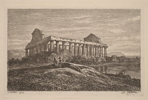 Paestumi romok alkotó: Alexandre Calame