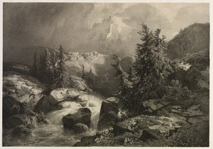 Vihar az Alpokban. alkotó: Alexandre Calame