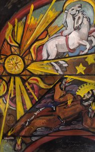Ólomüveg projekt Saint-Maurice számára, 1930-32 körül (guache papíron) alkotó: Alexandre Cingria