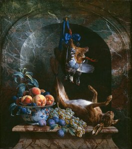 Csendélet holtjátékkal márványfülkében, 1706 alkotó: Alexandre Francois Desportes