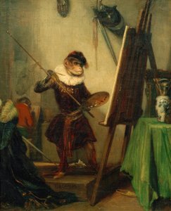 Majom mint festő