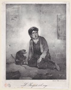 A savoyai fiú és a majom, 1823. alkotó: Alexandre Gabriel Decamps