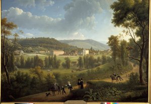 Kilátás Jouy en Josas (Jouy-En-Josas) falujára az Oberkampf (1738-1815) által 1785-ben alapított gyárral. Alexandre Dunouy (1757-1841) festménye