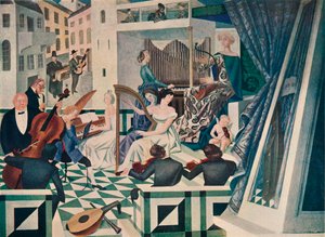 Falfestmény részlete egy magánház hangversenytermében, c1927 alkotó: Alexandre Jacovleff