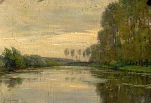 River Scene, Alsó-Loire, Franciaország alkotó: Alexandre Jacques Chantron
