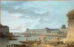 A Louvre és a Pont Royal, a Pont-Neuf felől nézve, 1780 körül (olaj, vászon)