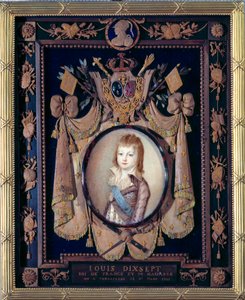 XVII. Lajos delfin (1785-1795) portréja. Alexander Kucharski (1741-1819) miniatűr festménye elefántcsontra