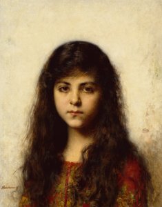 Fiatal lány portréja (olaj, vászon) alkotó: Alexei Alexevich Harlamoff