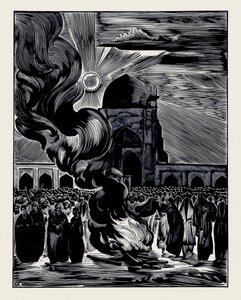 A muszlim nők felszabadítása. Burning the Veil, 1928 alkotó: Alexei Ilyich Kravchenko