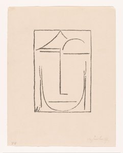 Cím nélkül (Fej) (Head) stilizált arc Kopf I (eredeti cím) alkotó: Alexei Jawlensky (signed by artist)
