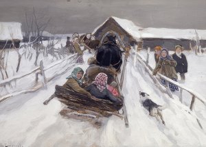 Szánkózás a karneváli szezonban. 1910