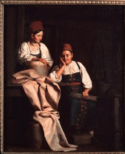 Takácsok - Alekszej Vasziljevics Tyranov (1808-1859) festménye, olaj, vászon, orosz művészet 19. század - Állami Tretyakov Galéria, Moszkva