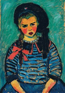 Lány piros masnival; Lány vörös szalaggal, 1911 alkotó: Alexej von Jawlensky