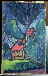 Táj, 1910 körül (olaj, karton) alkotó: Alexej von Jawlensky