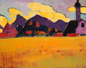 Murnau melletti táj; Murnau melletti táj, 1910 körül alkotó: Alexej von Jawlensky