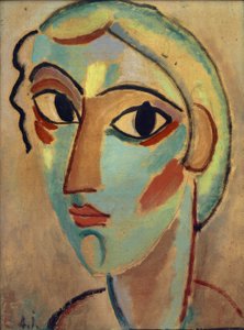Misztikus fej: lányfej (egyik oldalon) alkotó: Alexej von Jawlensky