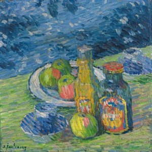 Csendélet palackokkal és gyümölccsel alkotó: Alexej von Jawlensky