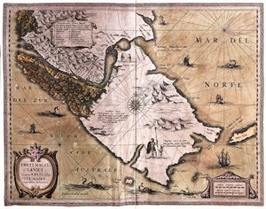 Magellán-szoros, Tierra del Fuego, A.H. Jaillot által az 