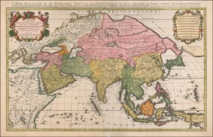 Ázsia 1692-es térképe Hubert Jaillot-tól
