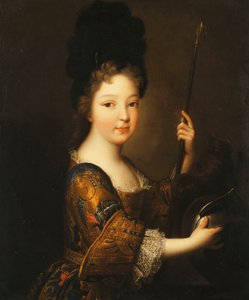 Egy lány portréja, félalakos, mint Minerva, alkotó: Alexis Simon Belle