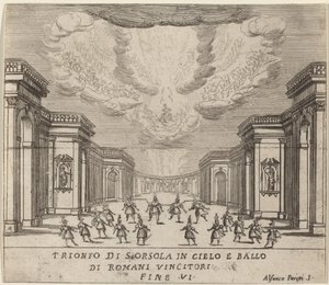 Szent Orsolya diadala a mennyben és a római hódítók alkotó: Alfonso Parigi II