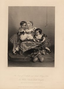 Dalkeith grófja (William Henry), Henry John és Walter Charles Scott Douglas, Buccleuch 5. hercegének, Queensberry 7. hercegének fia. Két fia szalagos takarmányruhát visel, a legkisebb pedig motorháztetős és szaténruhában. H. Cook acélmetszete a