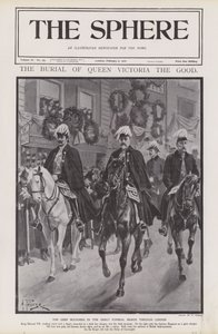 A fő gyászolók Viktória királynő temetési menetén Londonon keresztül (litho)
