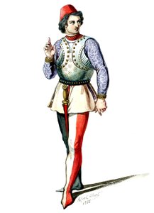Halévy - La magicienne - jelmezmodellek Alfred Albert által - 04. Ecuyer, férfikórus (retusálva)