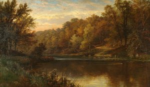 Swanbourne-tó ősz, Arundel Park naplemente