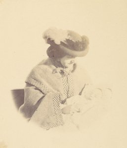 [Matricás portré, csecsemőt tartó nő], 1850-60-as évek.
