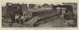 Betakarítás nedves időben, Gibbs úr új gépei alkotó: Alfred Chantrey Corbould