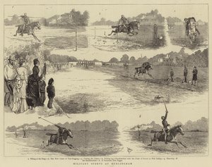 Katonai sportok Hurlinghamben (metszet) alkotó: Alfred Chantrey Corbould