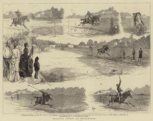 Katonai sportok Hurlinghamben alkotó: Alfred Chantrey Corbould